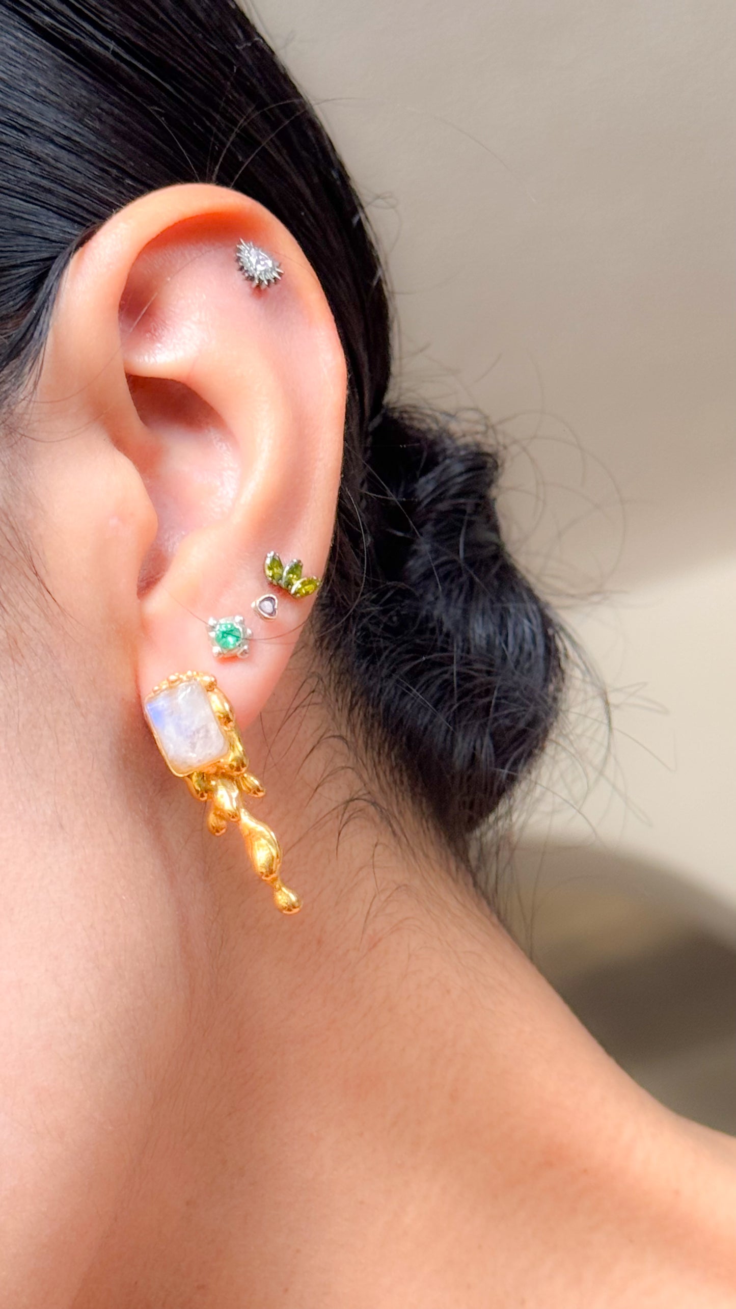 Melted. Aretes con piedra luna