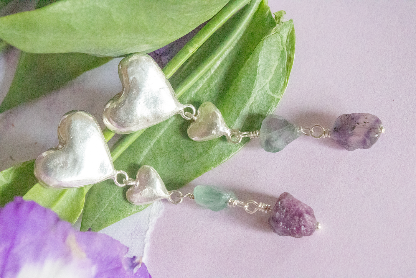 Balance. Fluorite earrings