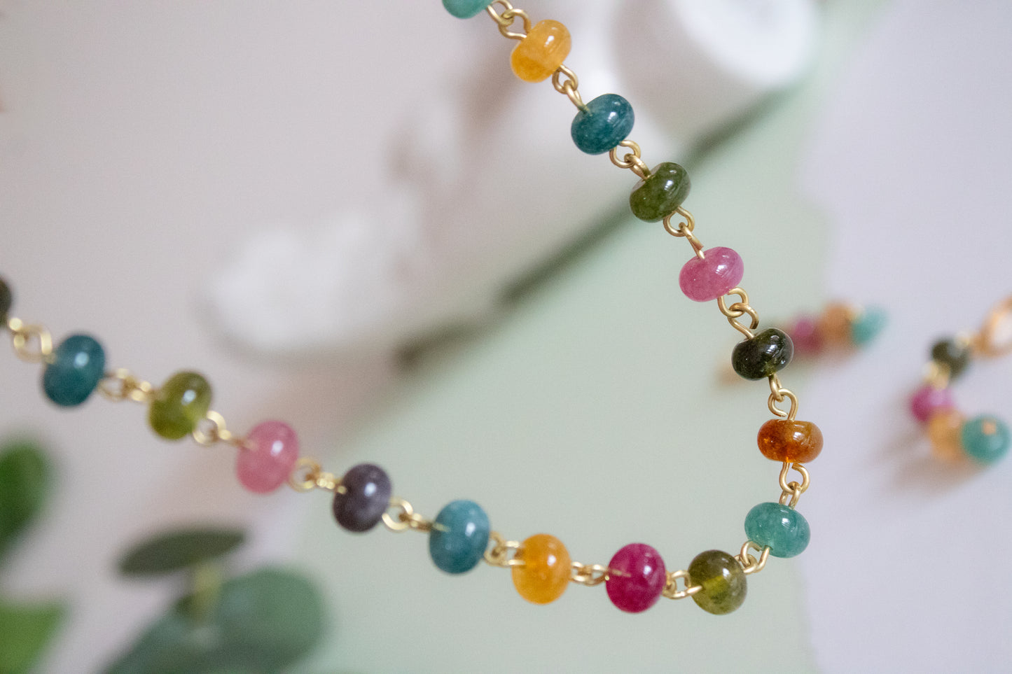 Rainbow. Jade necklace