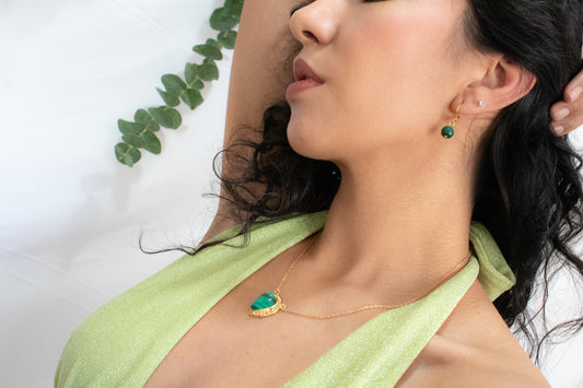 Intuition. Huggies with malachite